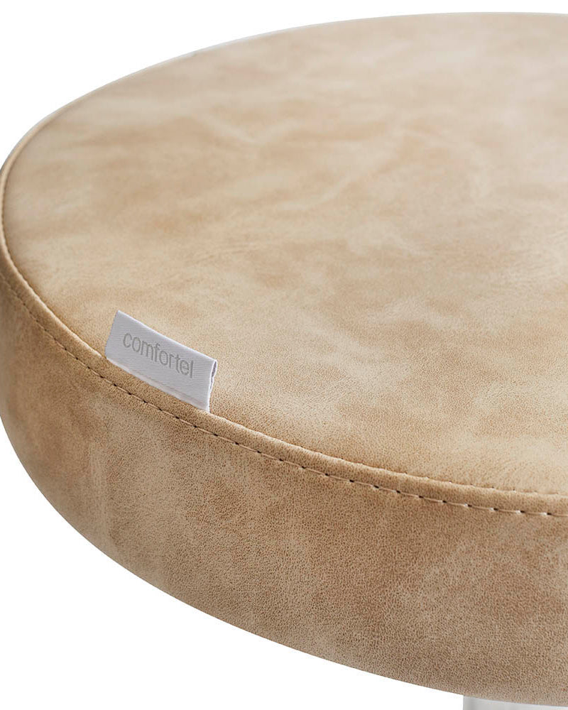 Round Sand - Beež juuksuri taburet kroom tähtjalaga