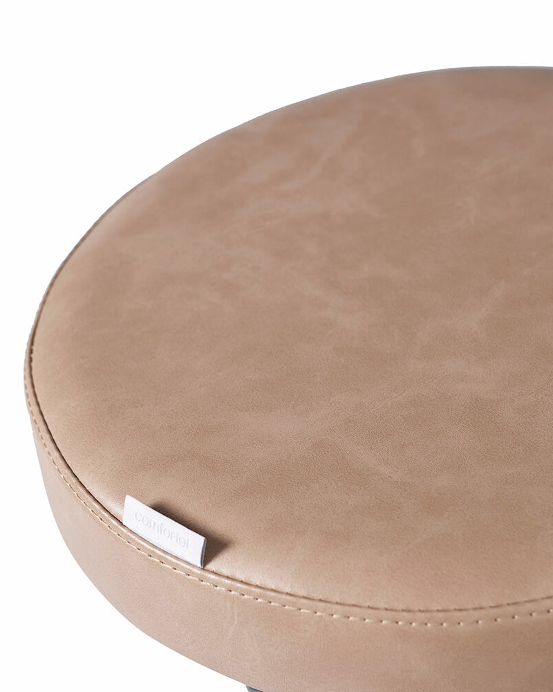 Round Blush - Roosa juuksuri taburet kroom tähtjalaga