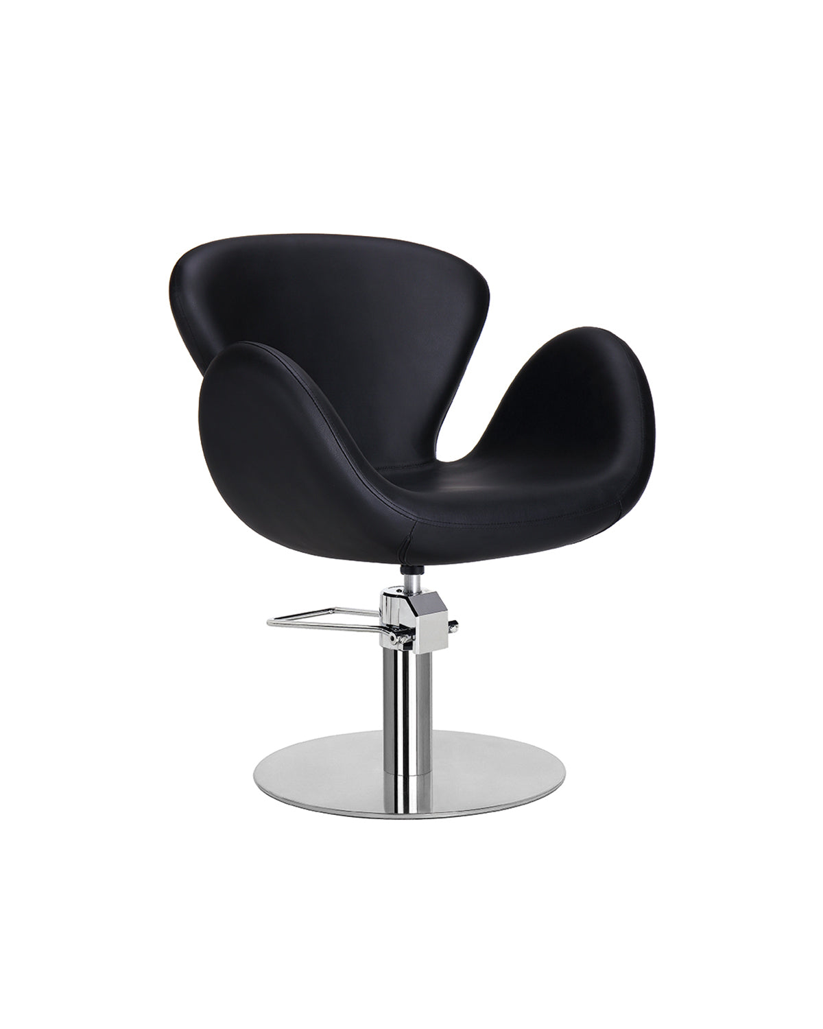 Chloe - Must klienditool kroomitud ketasjalaga