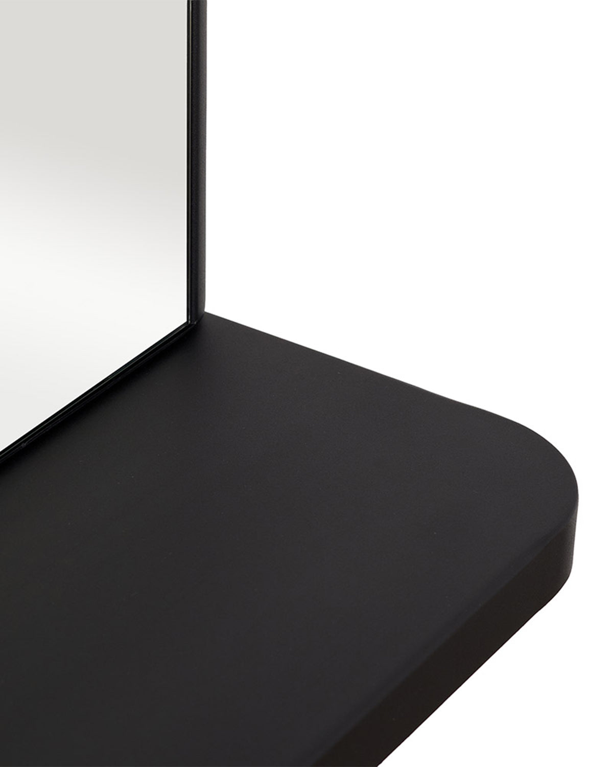Ombre - Must juuksurispeegel riiuliga