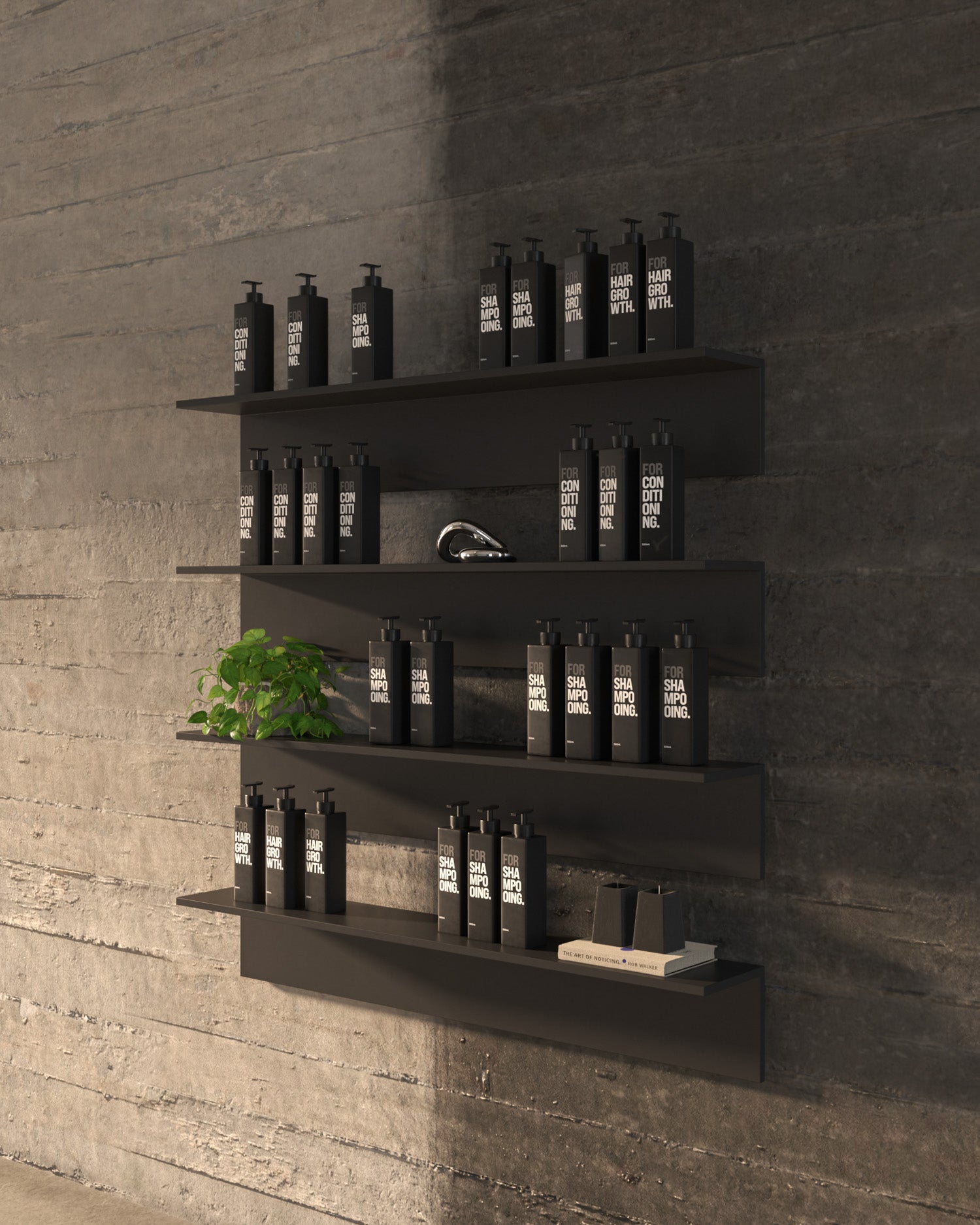 Display Black - 130cm riiul mustas melamiinis